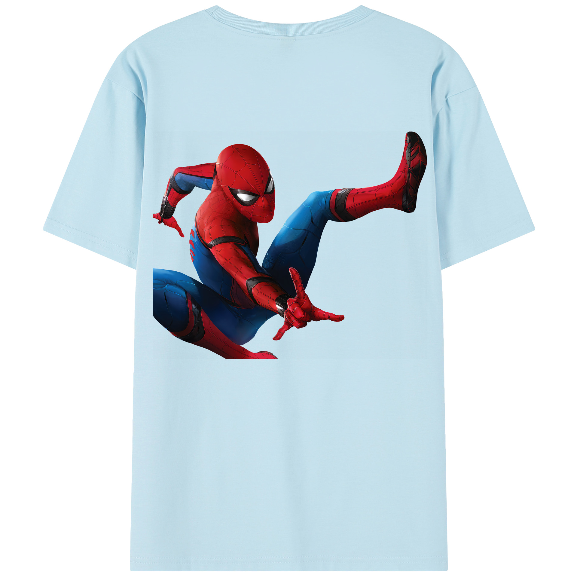（画像用） Spider Man スパイダーマン 綿100％半袖Tシャツ（背面プリント）